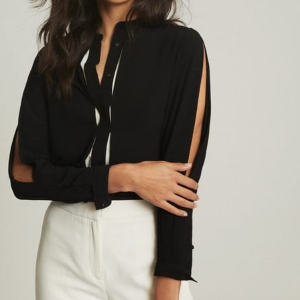 NWT Reiss Nora Split Sleeve Blouse SZ 6